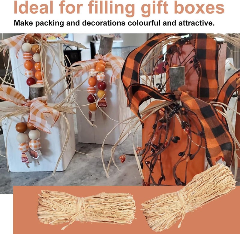 IHDYPPEW 1500g All-Natural Raffia Ribbon, Raffia Straw for Gift Wrapping, Craft Projects, and Seasonal Decorations, Christmas, Birthday, by - Image 4